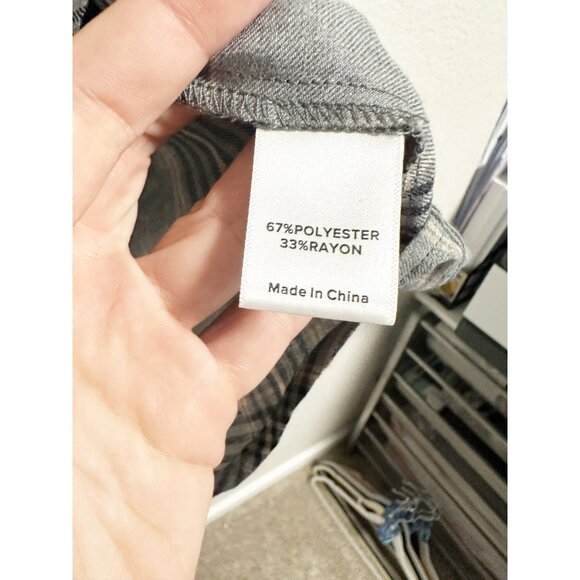 Evereve Declan Plaid Printed Top V Neck Balloon Sleeve Academia Preppy Size XL - Picture 5 of 6